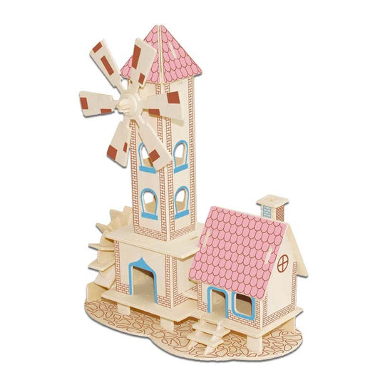 3D wooden house puzzle toy