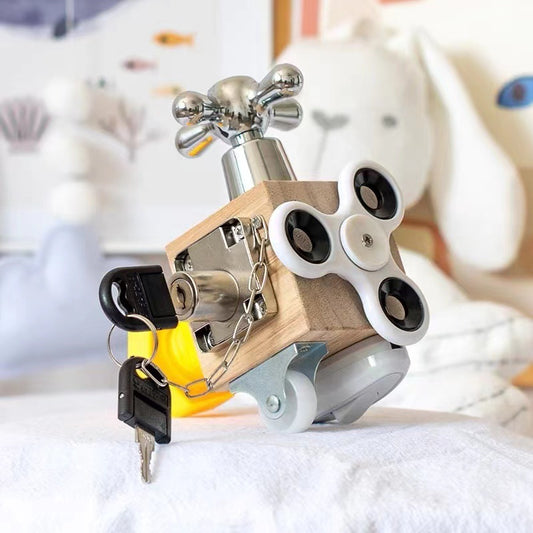 Amazon Children's Montessori Life Busy Block Baby Enlightenment Early Education Teaching Aids Educational Unlocking Toy Busy Board